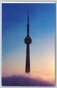 CN Tower, Above The Clouds, Toronto Ontario Canada, Vintage 1976 Chrome Postcard