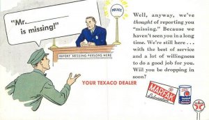 1947 Texaco Gas Station advertising undivided Postcard artist impression 22-8344