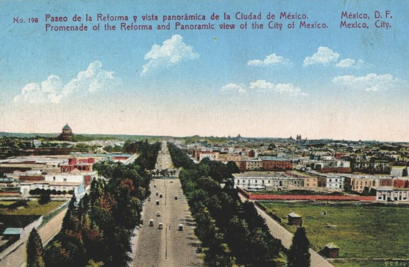 Mexico Panoramic View Mexico City Vintage Postcard 03.98 