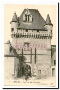 Loches Old Postcard The door of the Cordeliers