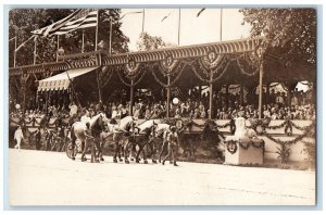 1923 Shriner's Parade Marines Flag Horse Team RPPC Photo Unposted Postcard 
