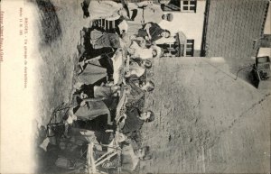 Bruges Belgium Lace Makers Tatting in the Sunshine c1900-20s Vintage Postcard