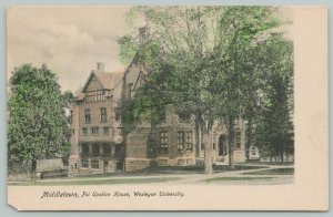 Middletown CT Handcolored: Psi Upsilon Fraternity House Wesleyan University~1905 