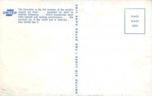 United Airlines Caravelle Aircraft Plane 1960s postcard