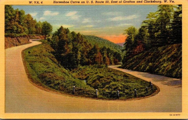 West Virginia Horseshoe Curve On U S Route 50 East Of Grafton and Clarksburg ...