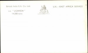 Vintage RPPC Steamer Steamship SHIP S.S. Uganda Real Photo Postcard