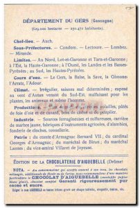 Old Postcard geographical maps of Chocolaterie & # 39Aiguebelle Gers L & # 39...