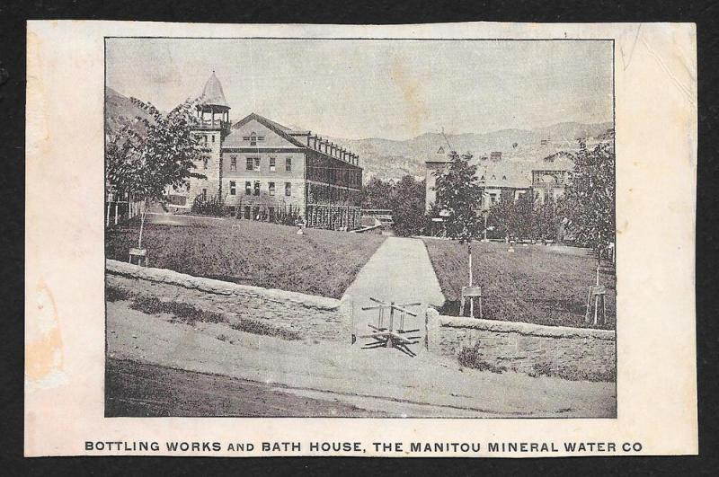 VICTORIAN TRADE CARD Manitou Mineral Water Bath House