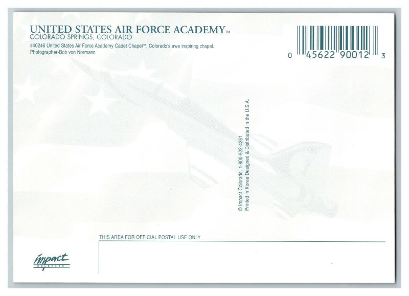 United States Air Force Academy CO Cadet Chapel Continental View Card #3 