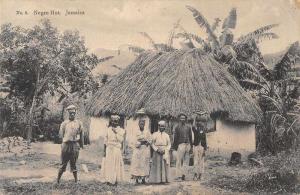 Jamaica Negro Hut Family Scenic View Antique Postcard J79084