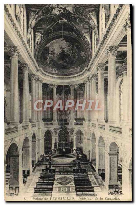 Old Postcard Palace of Versailles Inside the chapel