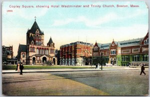 Copley Square Boston Massachusetts MA Hotel Westminster Trinity Church Postcard