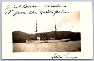 K36/ Ship RPPC Postcard c1931 Point Barrow Alaska Near North Pole 110
