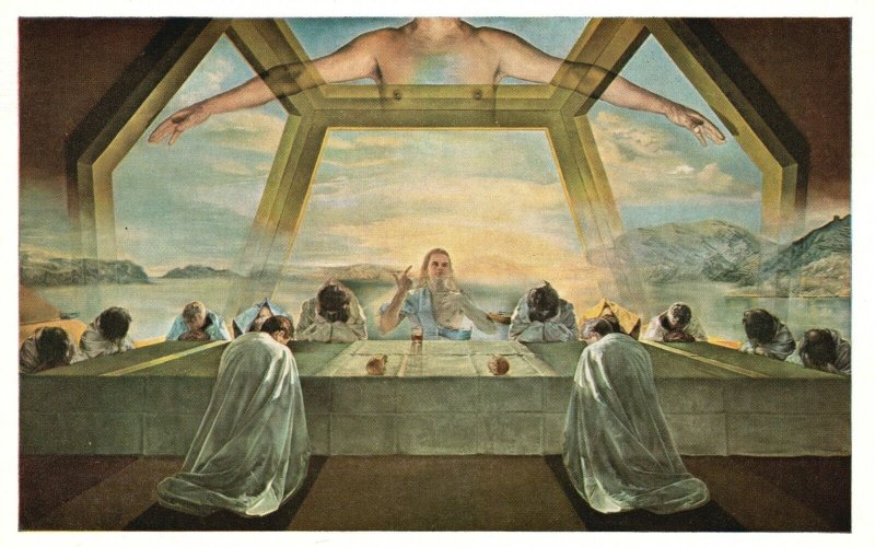 Vintage Postcard The Sacrament Of The Last Supper By Salvador Dali Chester Dale