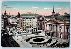 Brno South Moravian Czech Republic Postcard Theater Square c1910 Antique