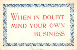 Humour When In Doubt Mind Your Own Business