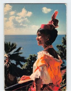 Postcard Dancer of the Loulou Boislaville folklore group, France
