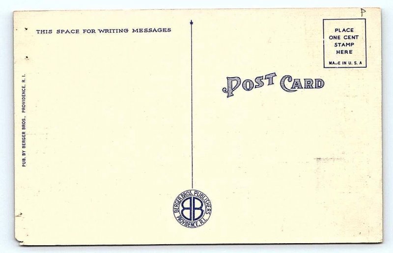 PAWTUCKET, RI Rhode Island ~ MAIN STREET SCENE c1930s Car Linen Postcard