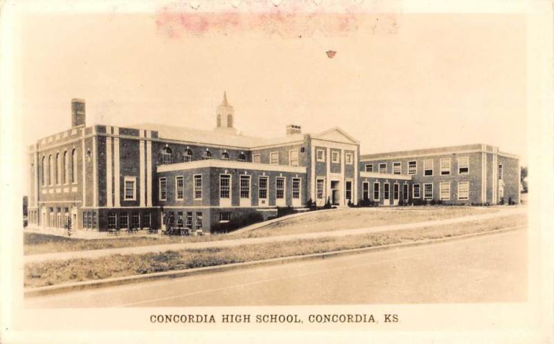 Concordia Kansas High School Real Photo Antique Postcard K96350