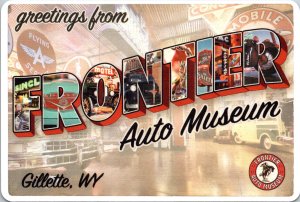 Large Letter Greetings Frontier Auto Museum Gillette WY POSTCARD