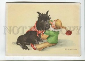 473519 Germany Susanne scotch terrier dog and Pinocchio old postcard