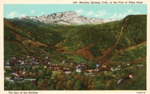 Vintage Postcard Manitou Springs At Foot Of Pikes Peak Spa Of Rockies Colorado