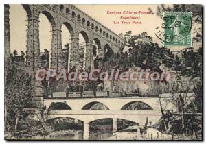 Postcard Old Aix En Provence Roquefavour Three Bridges