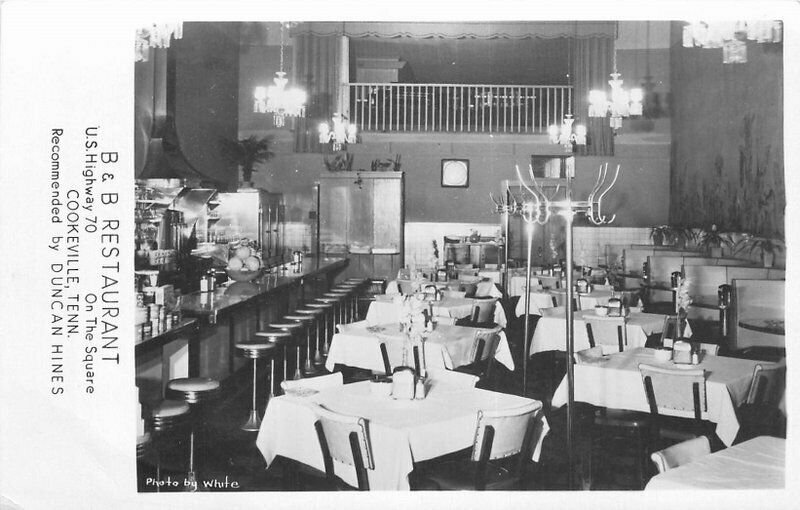 Cookeville Tennessee B&B Restaurant 1950s RPPC Photo Postcard 221-10730