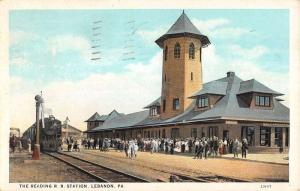 Lebanon Pennsylvania Reading Railroad Station Antique Postcard K24899