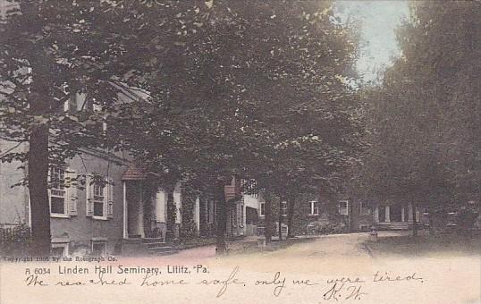 Pennsylvania Lititz Linden Hall 1907 Rotograph