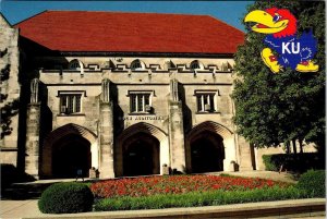 KS, Lawrence  UNIVERSITY OF KANSAS  Hoch Auditorium~Jayhawks  1992 4X6 Postcard