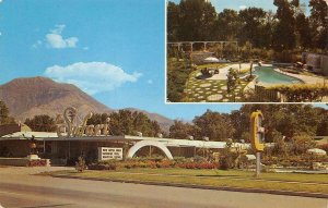 SAFARI MOTEL Nephi, Utah Swimming Pool Roadside c1950s Chrome Vintage Postcard