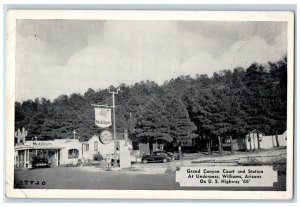 Mobilgas Grand Canyon Court And Station Underpass Cars Williams AZ Postcard