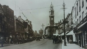 Antique  Rp Postcard Colchester High Street and Town Hall C1920 Real Photo