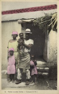 curacao, D.W.I., Native Country Family (1930s) Sunny Isle No. 12 Postcard