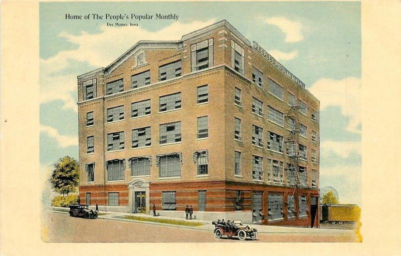 Des Moines Iowa~Home of People's Popular Monthly Magazine Building~1914 Postcard