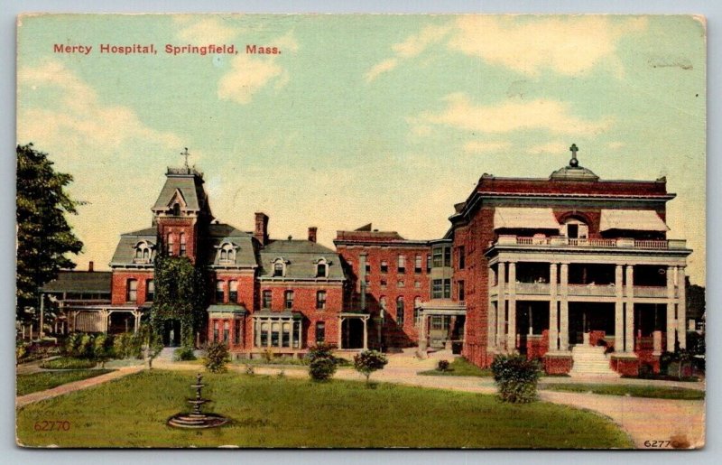 Mercy Hospital   Springfield  Massachusetts   Postcard