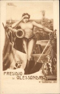 Italy Propaganda Military Poster Art Presidio di Alessandria c1904 Postcard