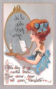 Artist Signed Dwig Dwiggins Mirror Girl Series no. 30 Unused 