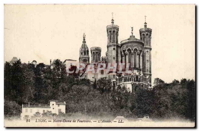 Lyon Old Postcard Notre Dame de Fourviere L & # 39abside