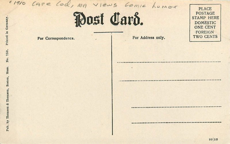 Cape Cod Massachusetts C-1910 Postcard Views Comic humor Thomson Thomson 24-9113