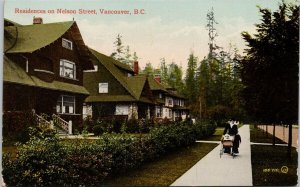 Vancouver BC Residences on Nelson Street Unused Postcard H55