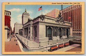 Grand Central Terminal Train Station Depot Birdseye NYC NY C1930's Postcard N15