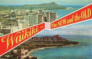 Postcard Waikiki The New and the Old Hawaii