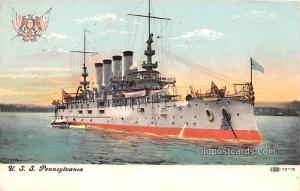 USS Pennsylvania Military Battleship Postal Used Unknown 