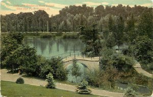 c1910 Wheelock Postcard; Peoria IL, Lake & Bridge to Rose Island, Glen Oak Park