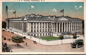 Washington D C Trolleys At The United States Treasury 1919