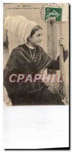 Old Postcard Ile de Re Type Rhetaise in Sunday Folklore costume