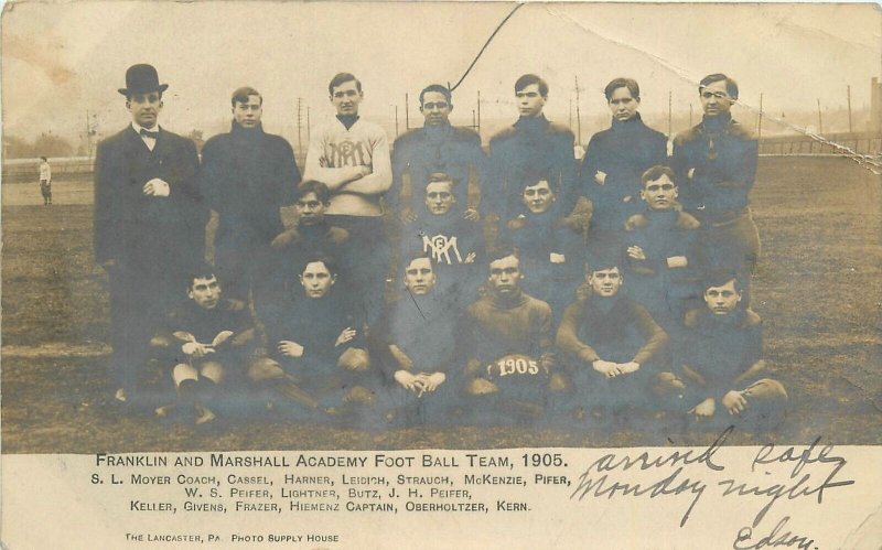 Postcard RPPC 1906 Pennsylvania Lancaster Franklin Marshall Football 23-9410