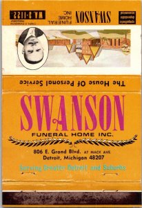 BLACK AMERICANA MATCHBOOK COVER: SWANSON FUNERAL HOME DETROIT, Michigan MB99